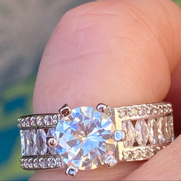 Jewelry - 14kWhite Gold over 925 Diamond engagement ring